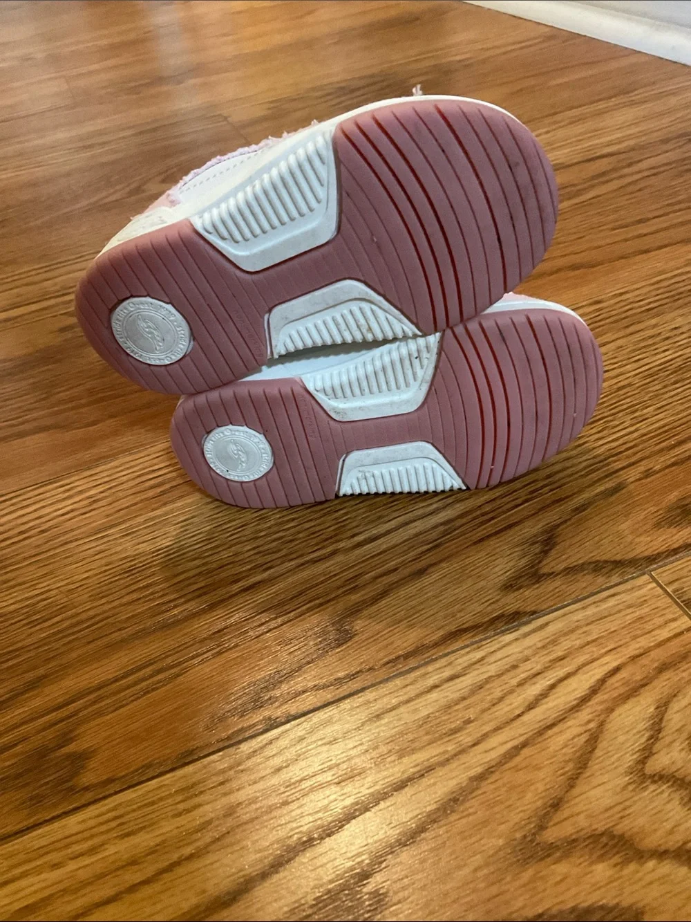 Stride Rite White and Light Pink Toddler Sneakers